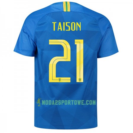 Koszulka Brazylia Taison 21 Mistrzostwa Świata 2018 Wyjazdowe Stroje Piłkarskie